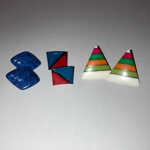 Vintage MultiColor‎ Geometric Earrings Set
